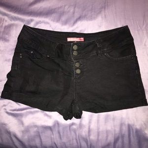 Black Denim Shorts